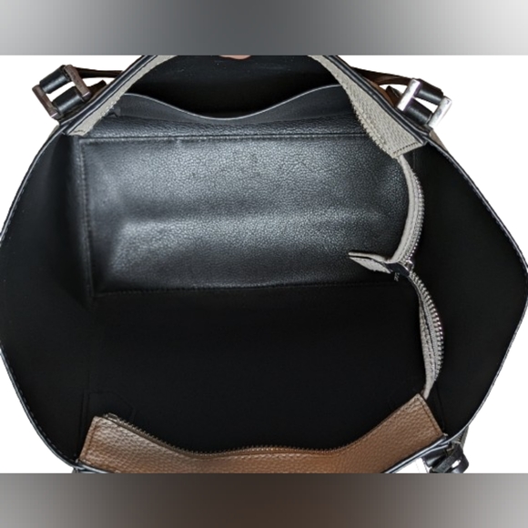 EUC Michael Kors Kimberly Shopper grey pebbled leather silver hw zip top tote - Picture 6 of 9